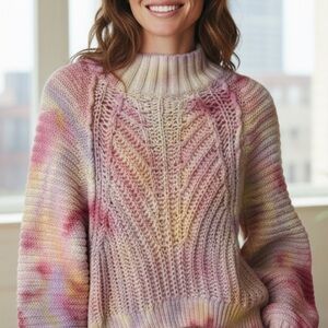 Free People sweetheart sweater tie dye knit xs